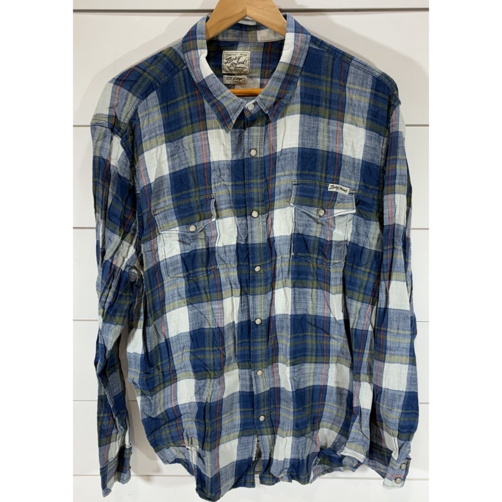 Lucky Brand Distinctive Western Sportswear Pearl Snap Button Up Shirt Men's XXL